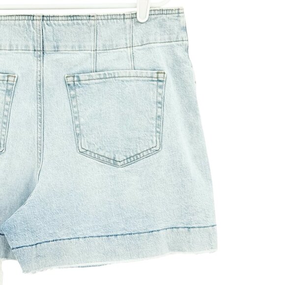 M Jeans Women's Blue A-Line Shortie Denim Shorts Size 16 High Rise Raw Hem NWOT - Picture 4 of 10